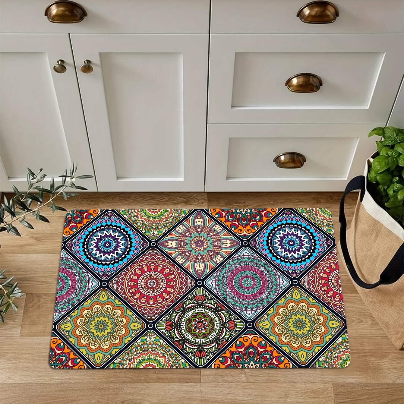 Simple Boho Symmetrical Pattern Bathroom Rug Kitchen Floor Mat Bath Mat  Outdoor Rug Bathroom Decor Bath Mat Non-slip Kitchen Floor Bath Mat For  Bathroom Room Decor Home Decor - Temu