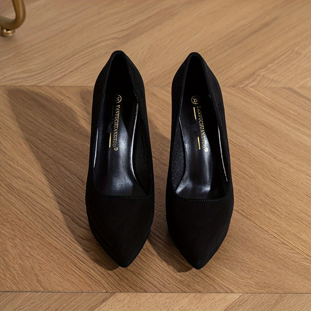 Zapatos Tacón Aguja Negros Mujer Elegantes Zapatos Sin - Temu