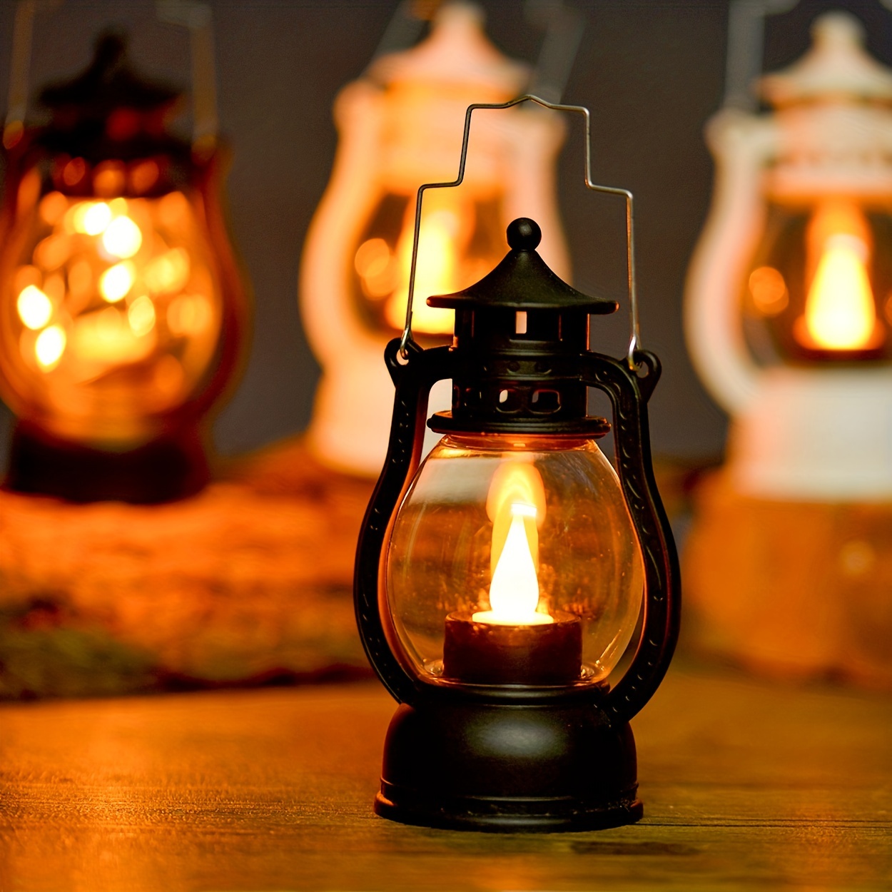 12 Pcs Mini Lanterne DéCorative avec Bougie LED Lanterne Vintage