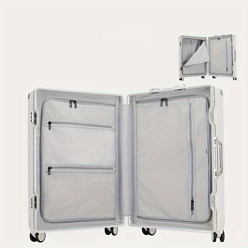 Koffer mit Front öffnung für Männer und Frauen gepäck 20-Zoll-Koffer mit  leiser Boarding-Kabine auf Rädern, starker und langlebiger Aluminium rahmen