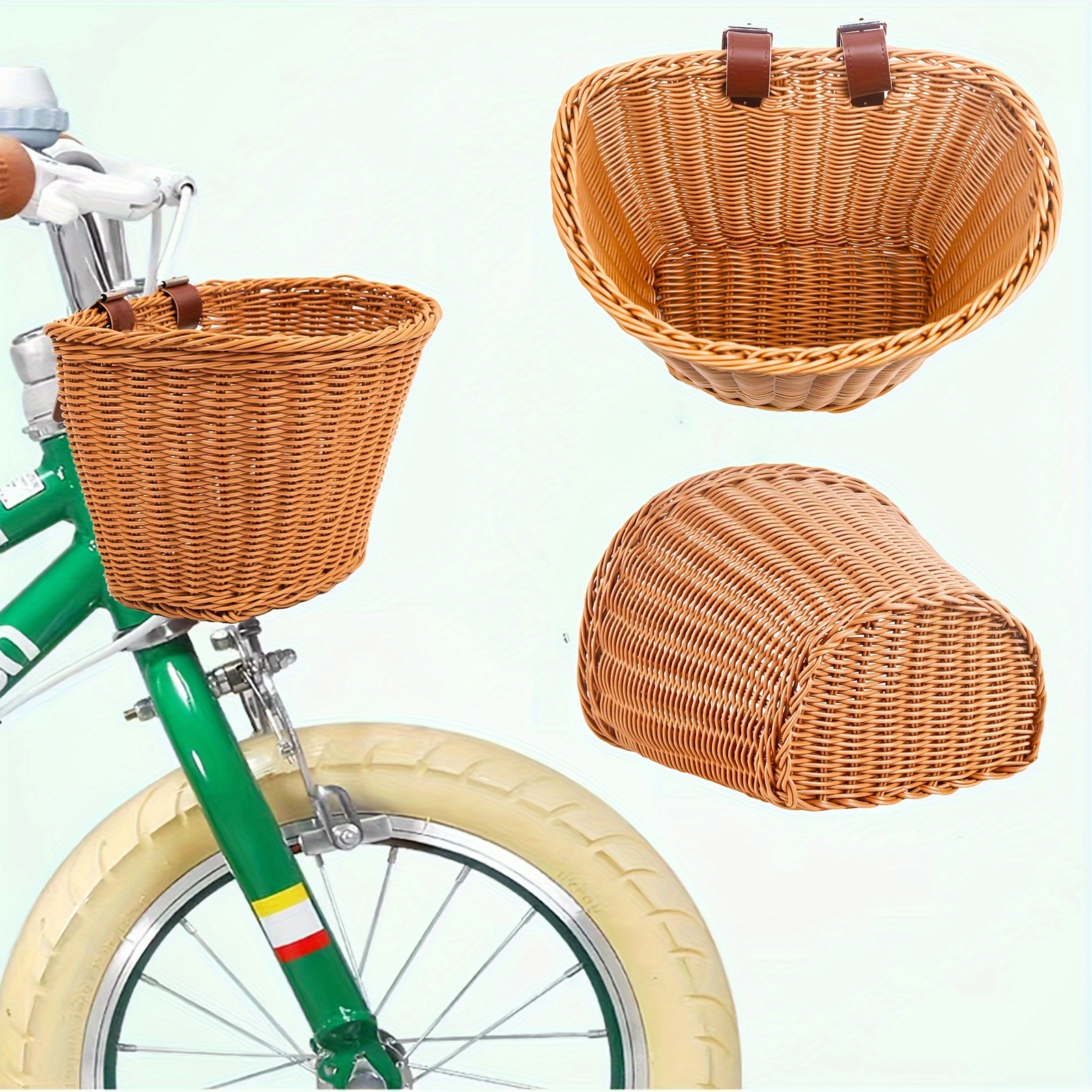 INOOMP Cesta de alambre para bicicletas, bolsa delantera, cesta de  bicicleta colgante trasera, bolsa de bicicleta, estante de carga para  accesorios de