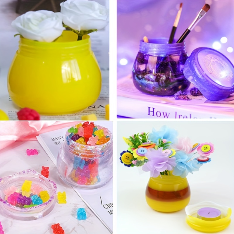 Jar Resin Molds Silicone, Pudding Jar Resin Molds with Lid, Epoxy Molds  Silicone for Storage Bottle,Candle Holder,Candy Container, Epoxy Resin  Casting Craft,Flower Pot, Gifts 