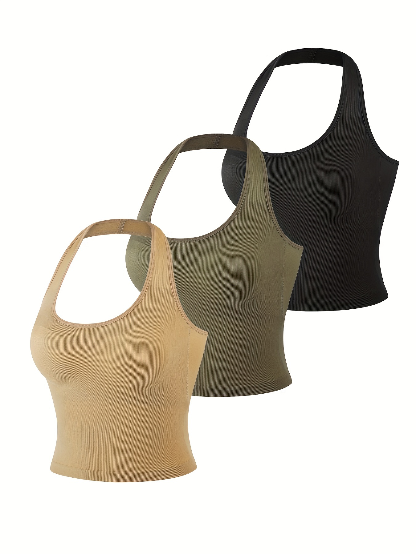 Halter Neck Sports Bras Women Pleated Padded Yoga Tank Tops - Temu