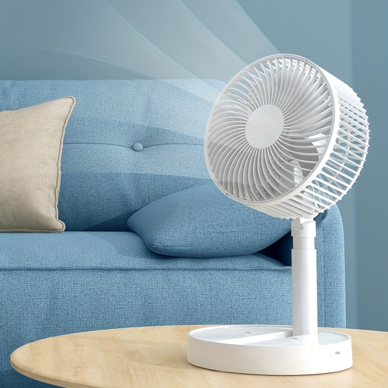 1pc Compact USB Desktop Fan, a Three-In-One Multifunctional Folding Fan - Silent Rechargeable Round Mini Fan with Touch Control, Powered by a Lithium Battery, Suitable for Air Circulation in Homes, Offices, Kitchens, Camping