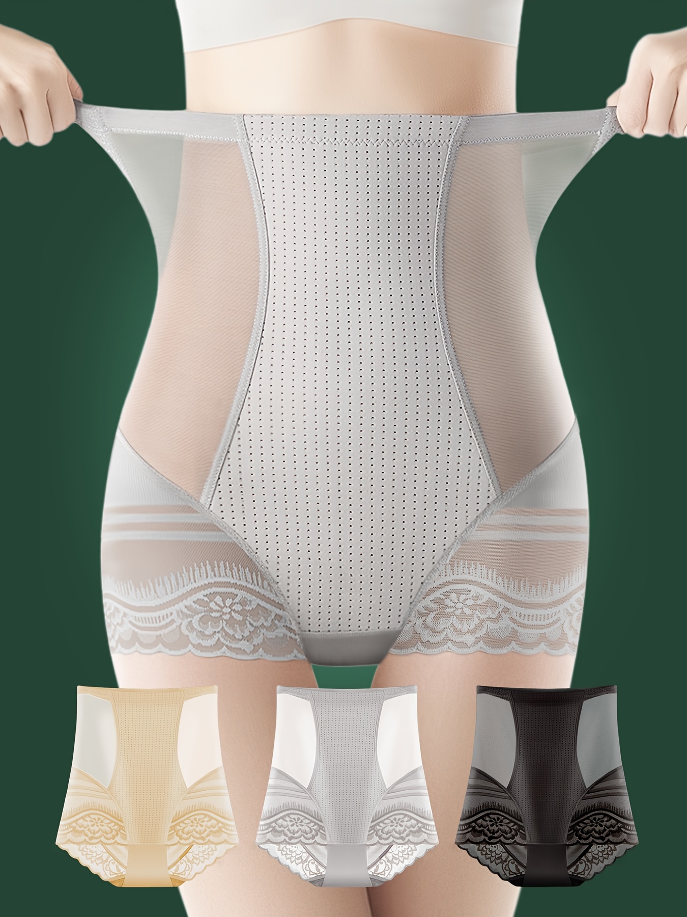 Lace Trim Boyshort Panties Tummy Control Butt Lifting - Temu Canada