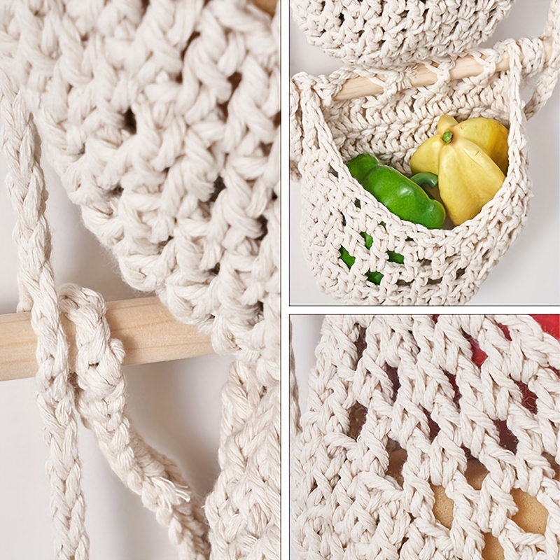 Wall Hanging Vegetable Fruit Basket,Wall Hanging Bag In Kitchen