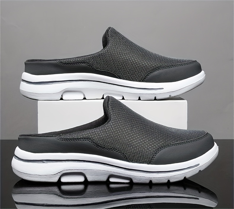 Mens Slip On Mules Half Sneakers Casual Walking Shoes Outdoor Backless ...