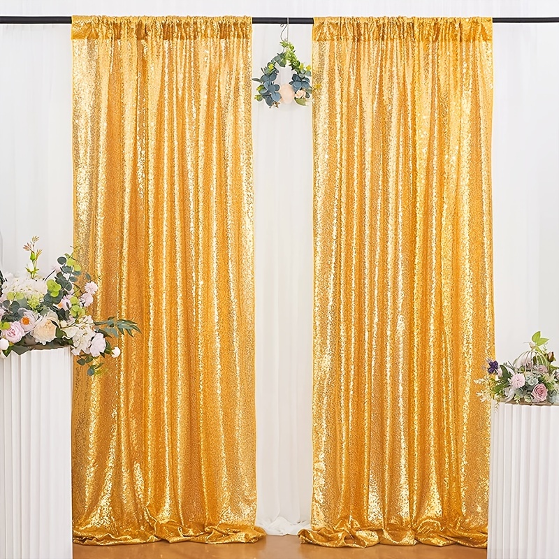 Orange Yellow Streamers Party Decorations,Crepe Paper Streamers 8rolls with Tinsel Curtain Party Backdrop Glitter,Set of Yellow Streamers in 6