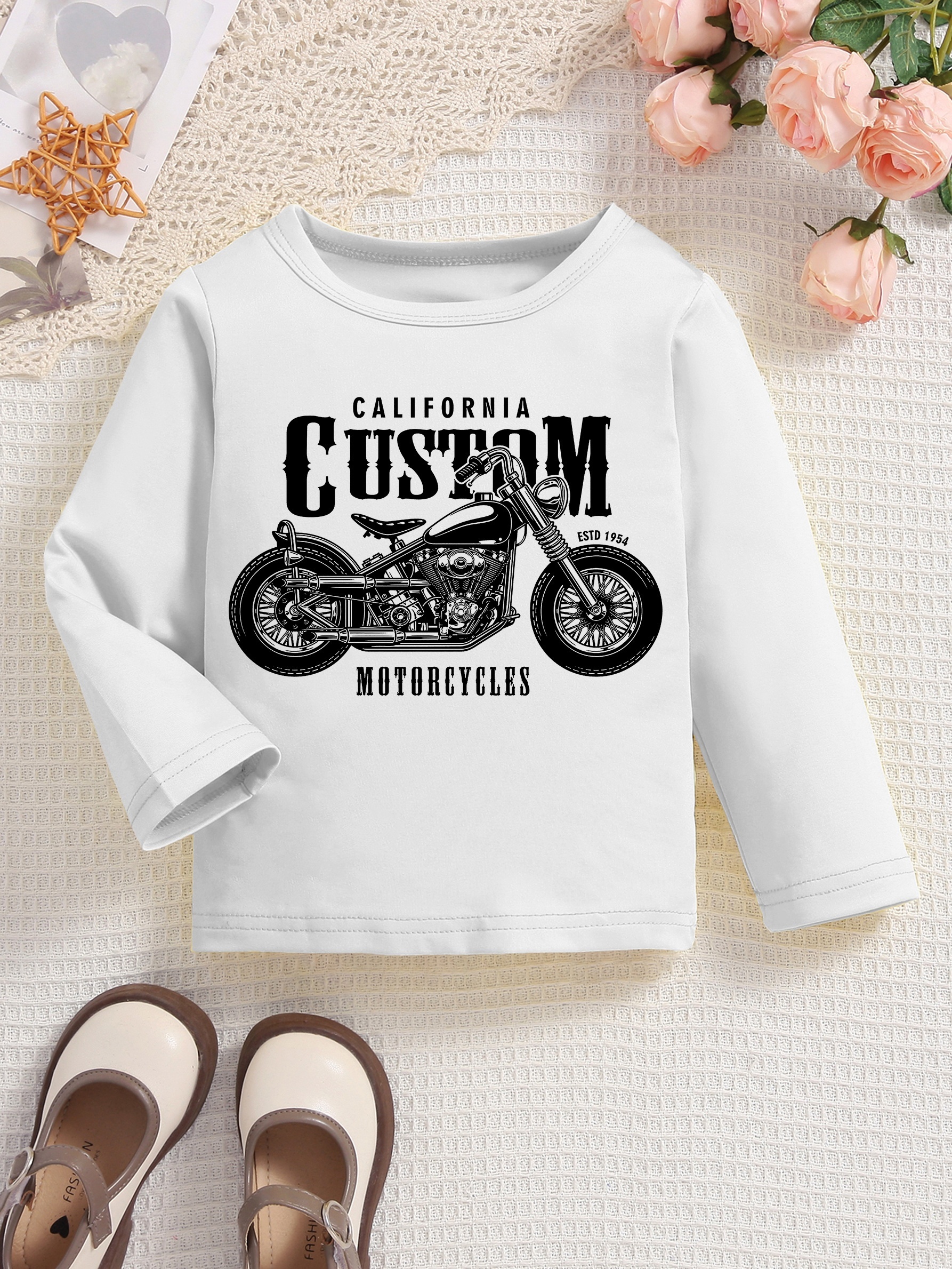 Baby Girl Car & Letter Graphic Tee