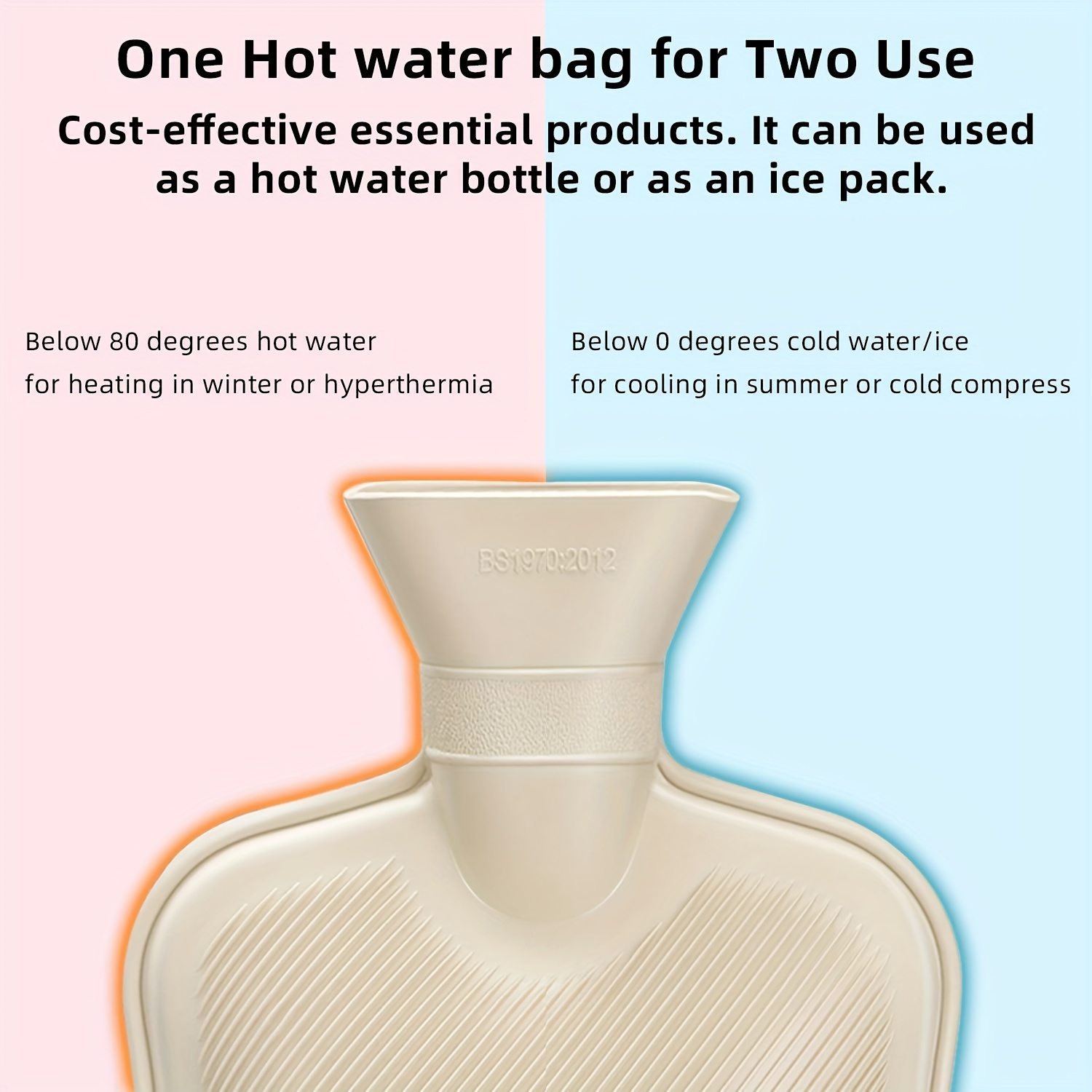 Hot Water Bottle (2 Liter), 2 Pack Hot Water Bag for Pain Relief, Menstrual  Cramps, Neck and Shoulders, Hot Cold Pack for Hot and Cold Therapy and Feet  Warmer,Silicone Hot Water Bottle