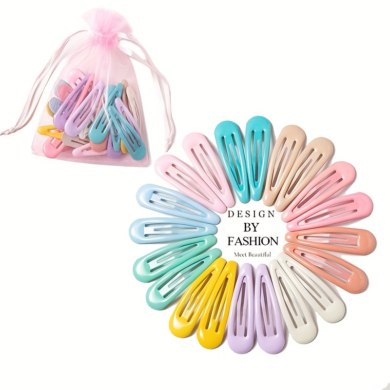 10/20/30/40Pcs Girls Candy Color Hair Clips, Cute Hair Accessories for Kids Children,Temu