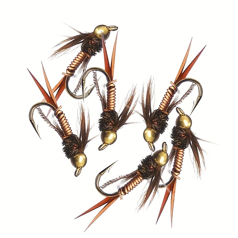 Cheap Artificial Treble Hooks Swimbaits Woolly Worm Fly Trout Fishing Lures  Bionic Bait Brown Caddis