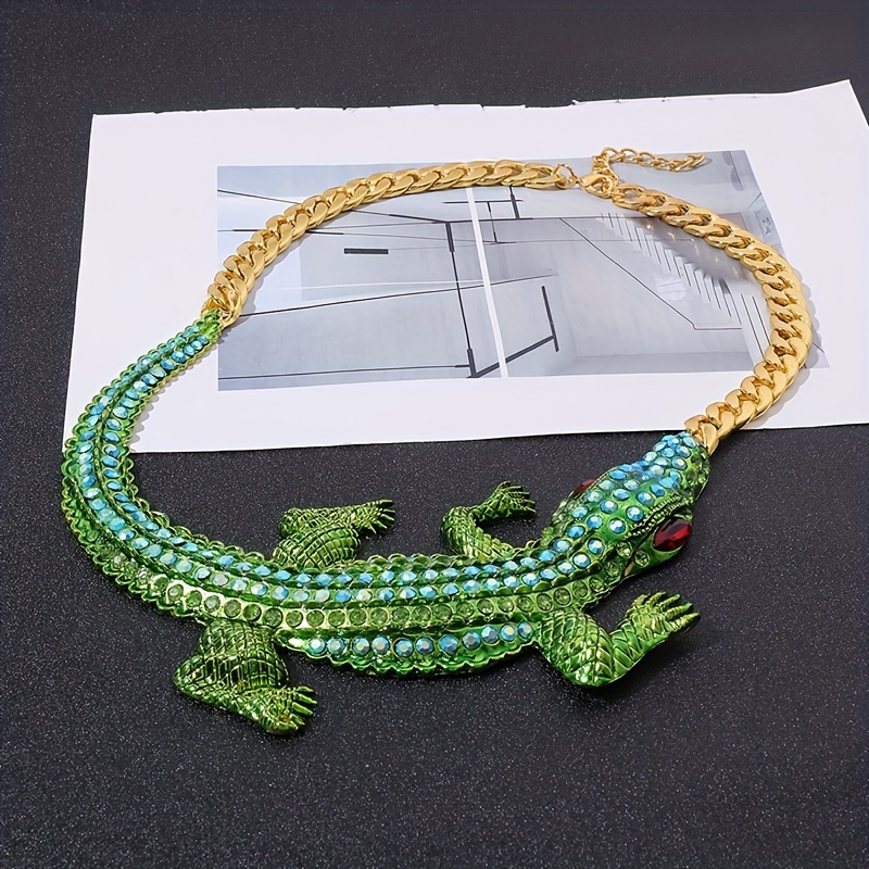 Exaggerated Large Crocodile Necklace for Halloween Party