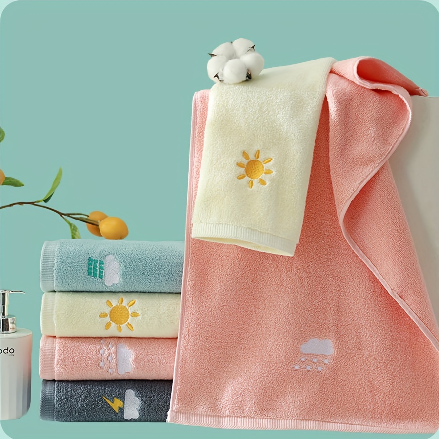 Cartoon Weather Embroidered Hand Towel Soft Skin-friendly Face Towel