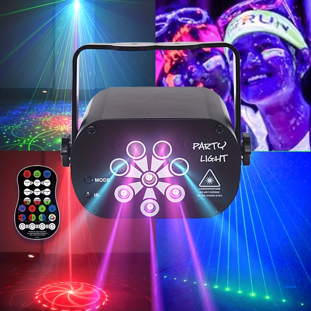 1pc Party Light Usb 3-in-1 UV Multi-pattern Starry Sky Projection Light  Voice Controlled Remote Control KTV Disco Bar Home Color Atmosphere Light