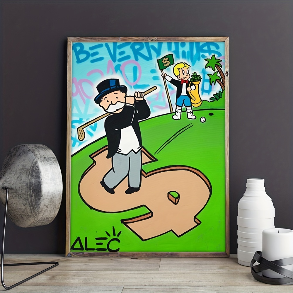 Alec Monopoly Classic Street Art Canvas Painting Dollar Poster And