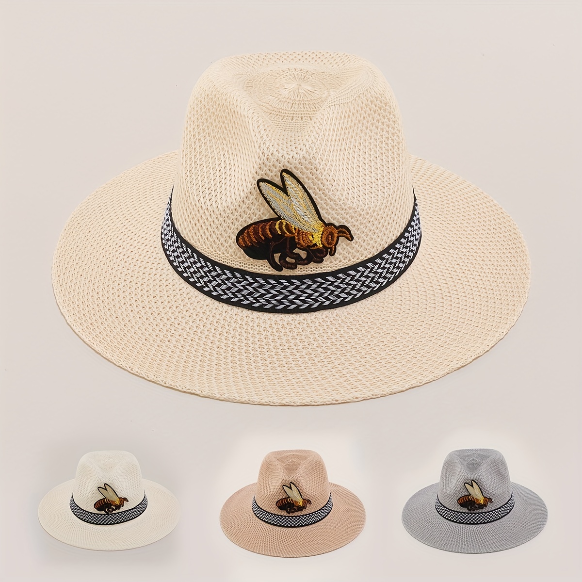 Men's And Women's Retro Cowboy Straw Hat Trendy Casual Beach - Temu Latvia