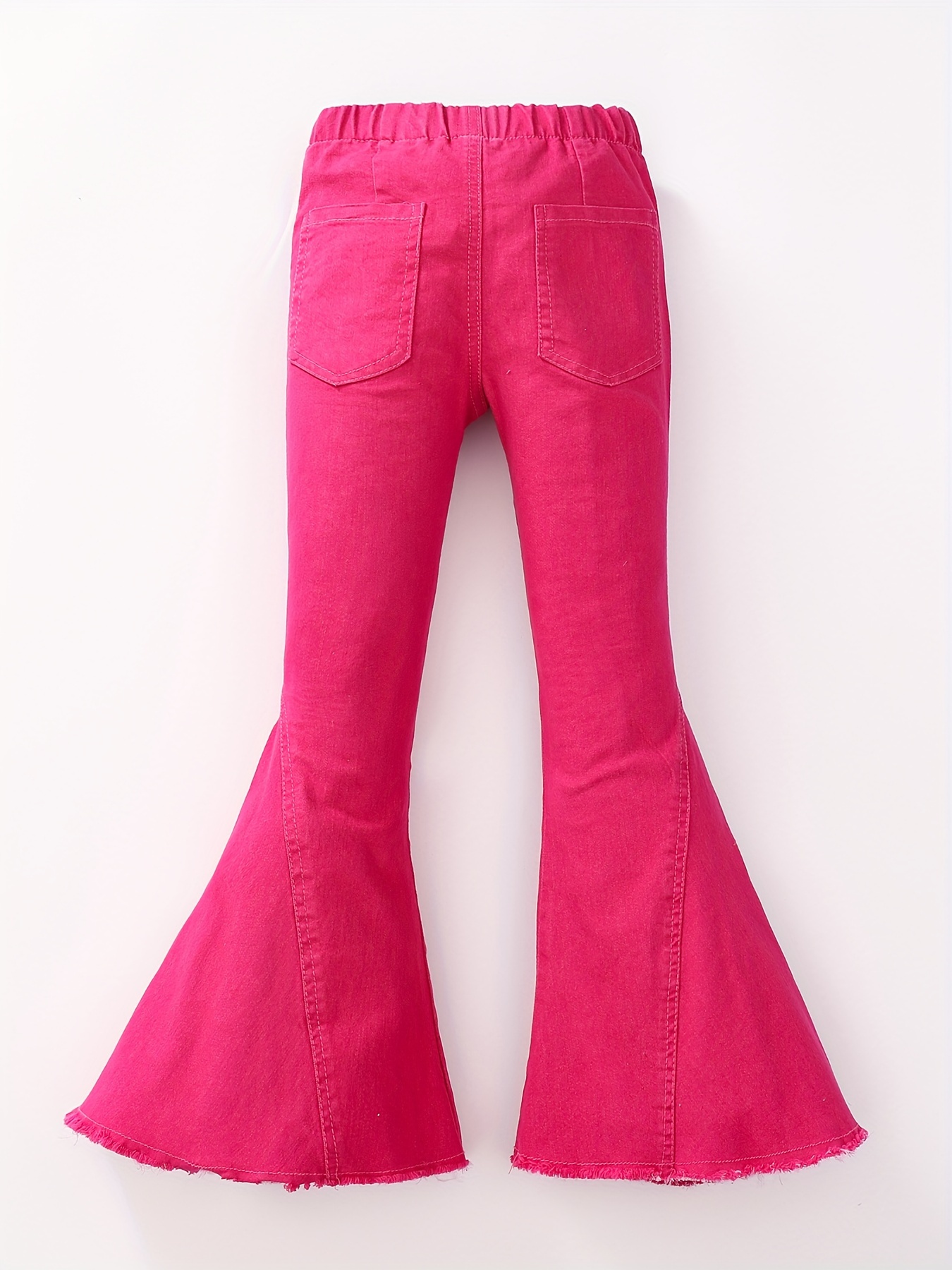Women's Denim Bell-bottom Pants Jeans Trousers High Waist Slim Fit Fishtail  Chic