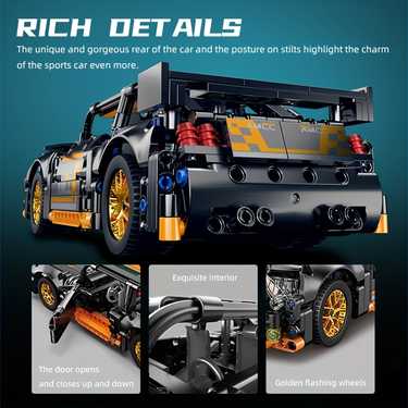 new 500pcs black sports car technology new model toy car building blocks car assembly racing building blocks toys children and adult gifts halloween thanksgiving christmas gifts