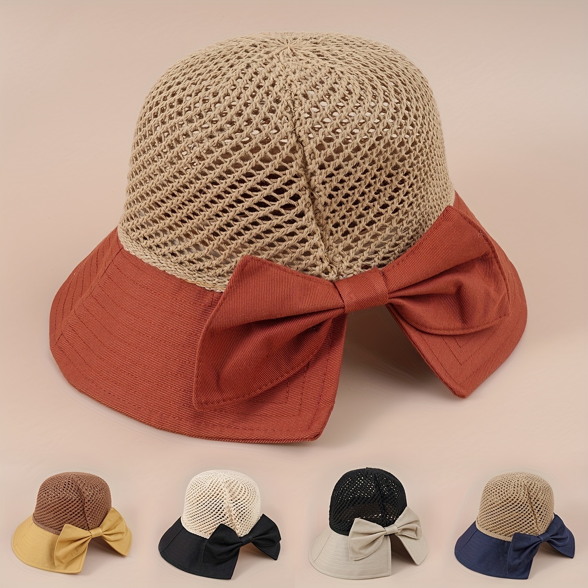 Cotton Linen Bucket Hat Japanese Korean Style Summer Fashion For Women.  Yellow 