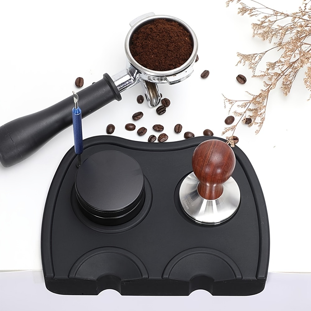 Coffee Tamper Mat Silicone Espresso Tampering Corner Mat Non-slip