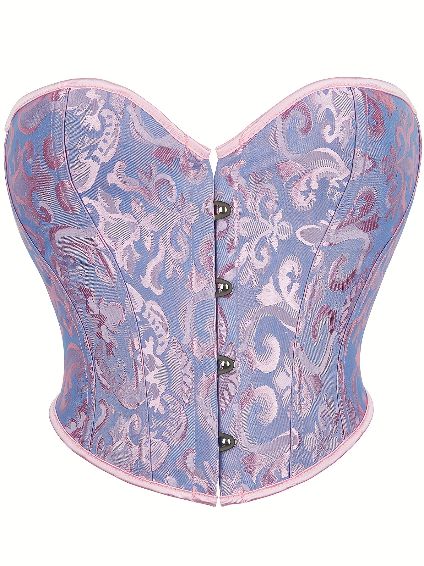 Floral Print Strapless Corset Bustier, Tummy Control Lace Up Slimmer Body  Shaper, Women's Lingerie & Shapewear