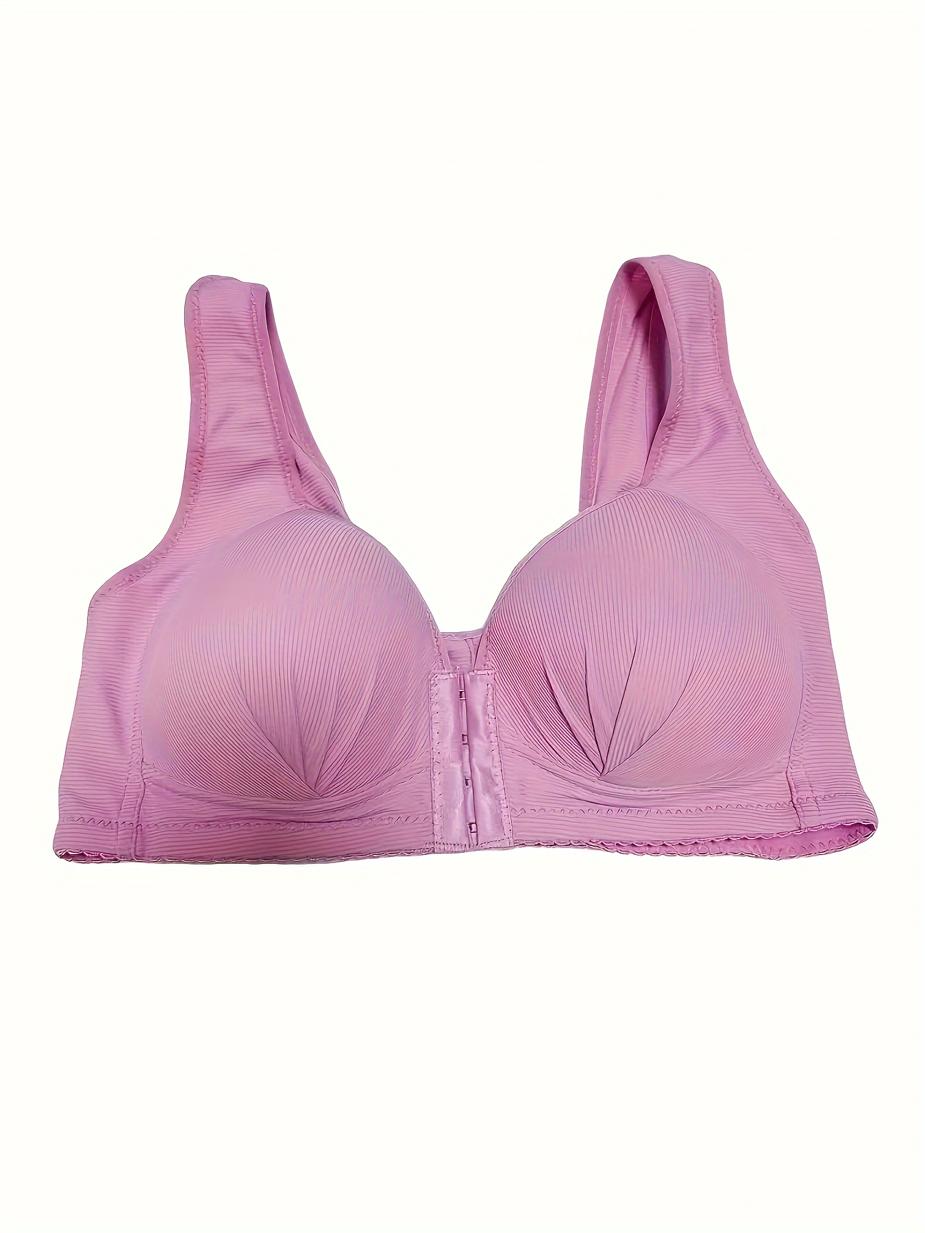 Soft Cotton Front Buckle Middle Aged and Elderly Underwear Women Smooth No  Underwire Wide Strap Bras for Women, D, 36 : : Clothing, Shoes &  Accessories