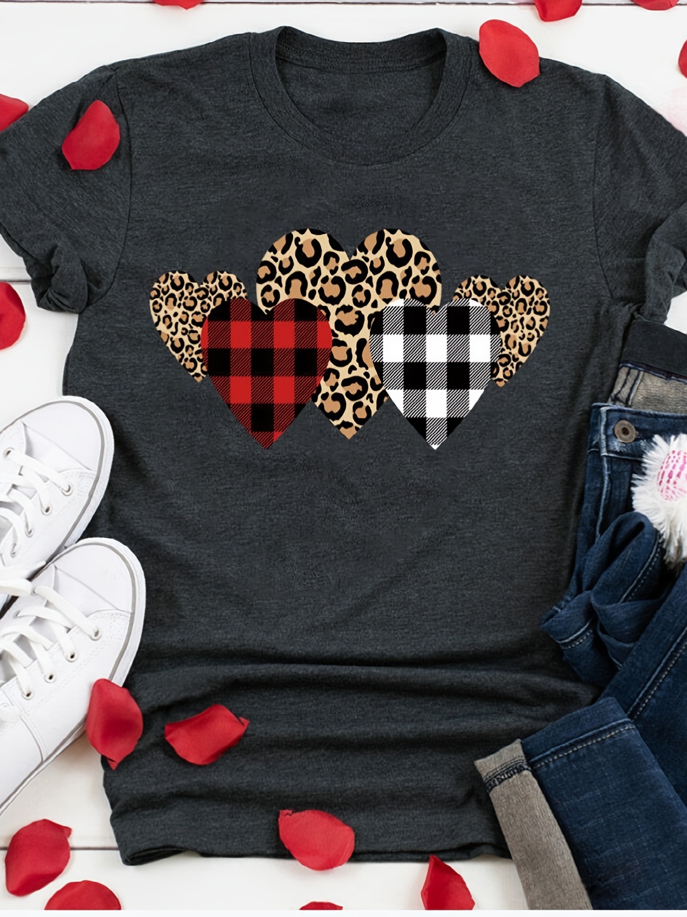 Fanxing Heart Tops for Women Valentines Tshirt Girls Valentines Gifts Valentine's Day Shirts Cute Valentine Cards for School Tees T-shirts Tops
