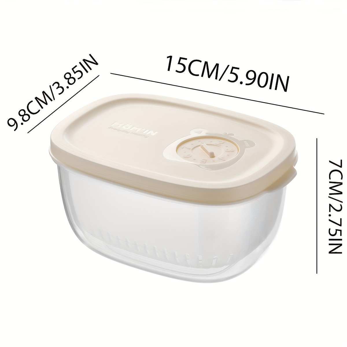 1pc Plastic Lunch Box, Minimalist Clear Multifunction Food Storage