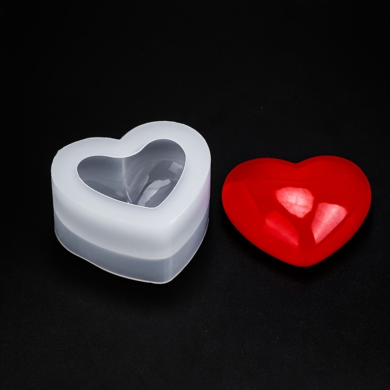 KVCSYAW 3D Heart Candle Mold, 2 Pcs Silicone Mold for Candle Making, Valentine's Day Handmade Candle Making Mould, DIY Craft Resin Mold for Fondant Cake, Arom
