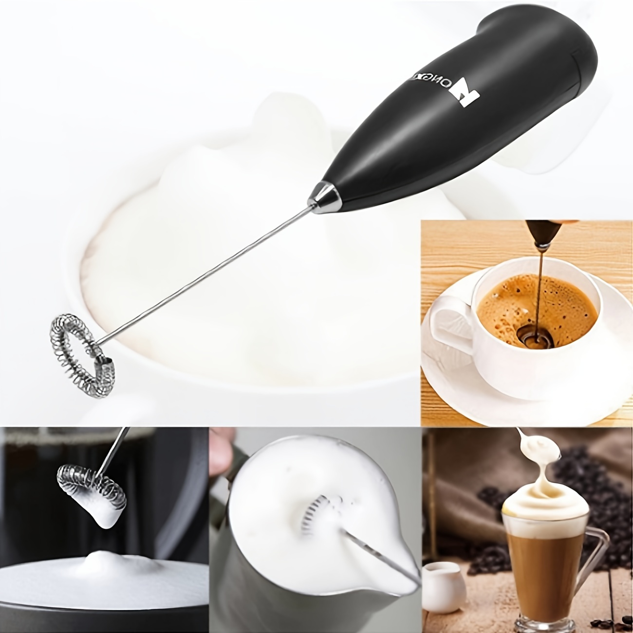 2 Pack Milk Frother Handheld Battery Operated - Electric Whisk Coffee  Frother Battery Stirrer, Hand Held Milk Foamer, Mini Mixer for Bulletproof