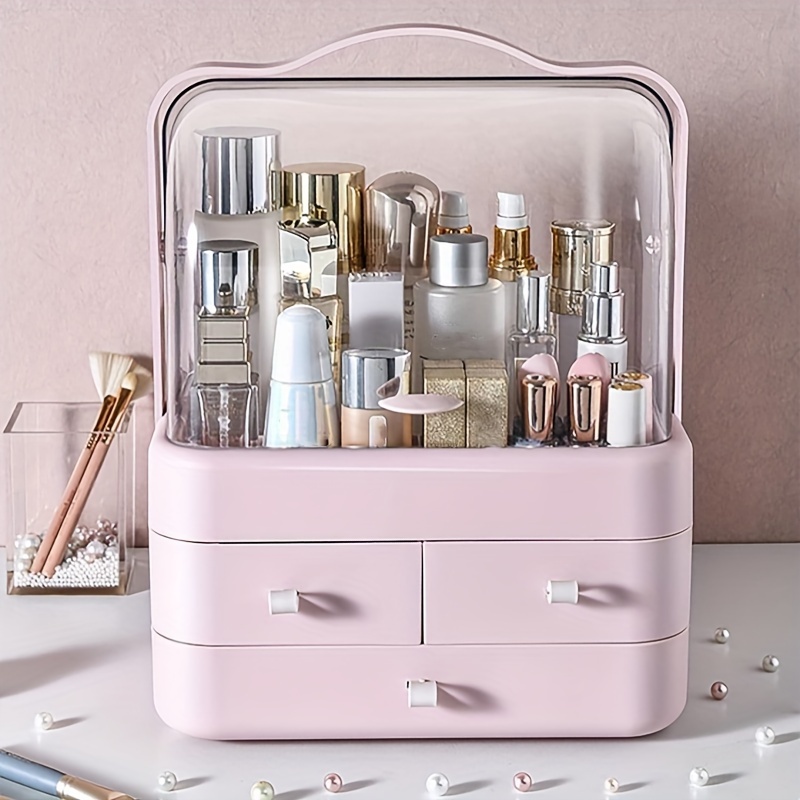 Professional Cosmetic Makeup Organizer Dust Water Proof Cosmetics Storage  Display Case With Drawers Large Capacity Countertop Organizer For Vanity  Bathroom And Bedroom - Temu