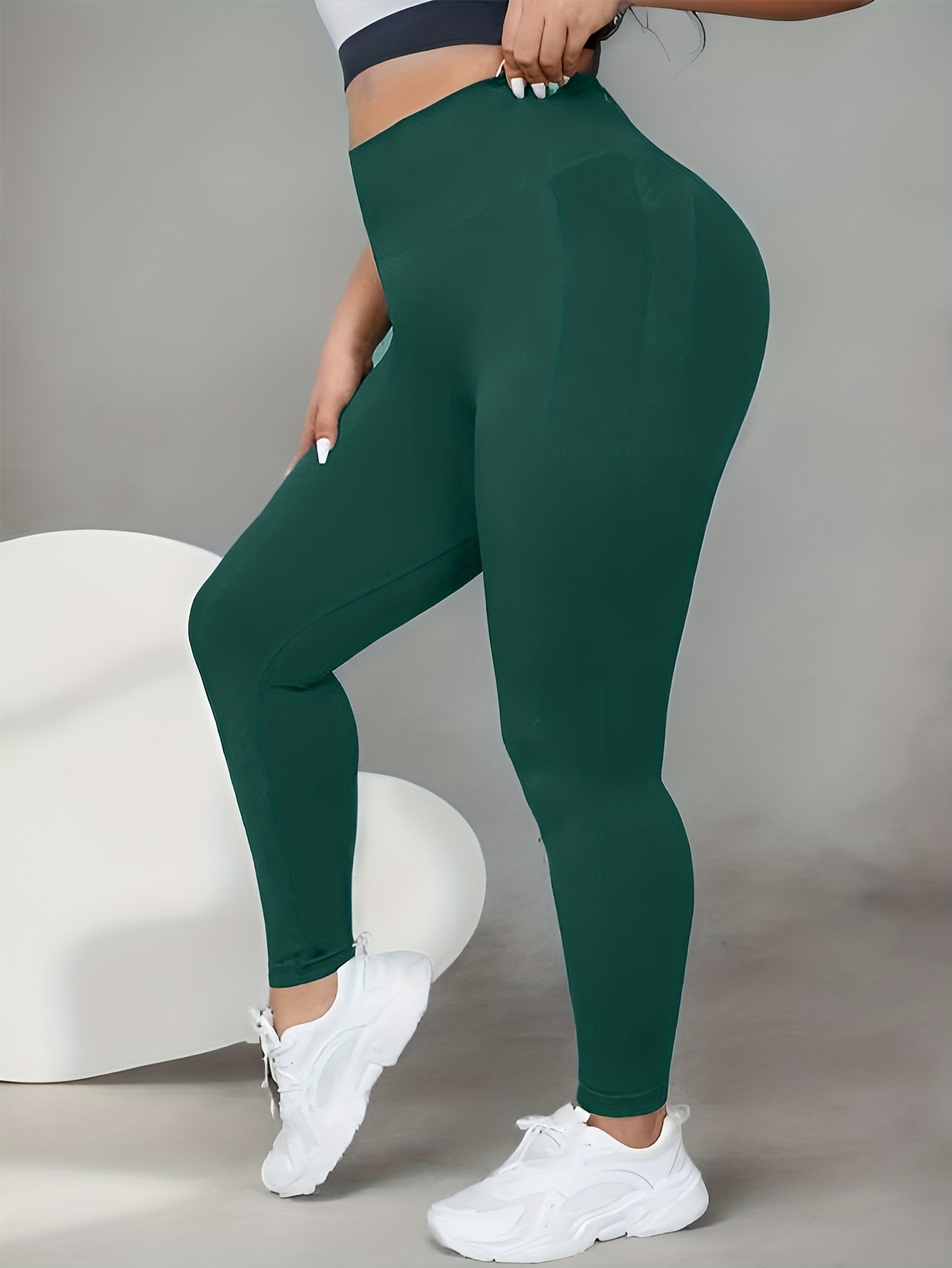 Leggings Yoga Sets Women High Waist Plus Size Suits Gym Sports Leggings  Pants Workout Activewear Black Top XL (Rainbow Green X)