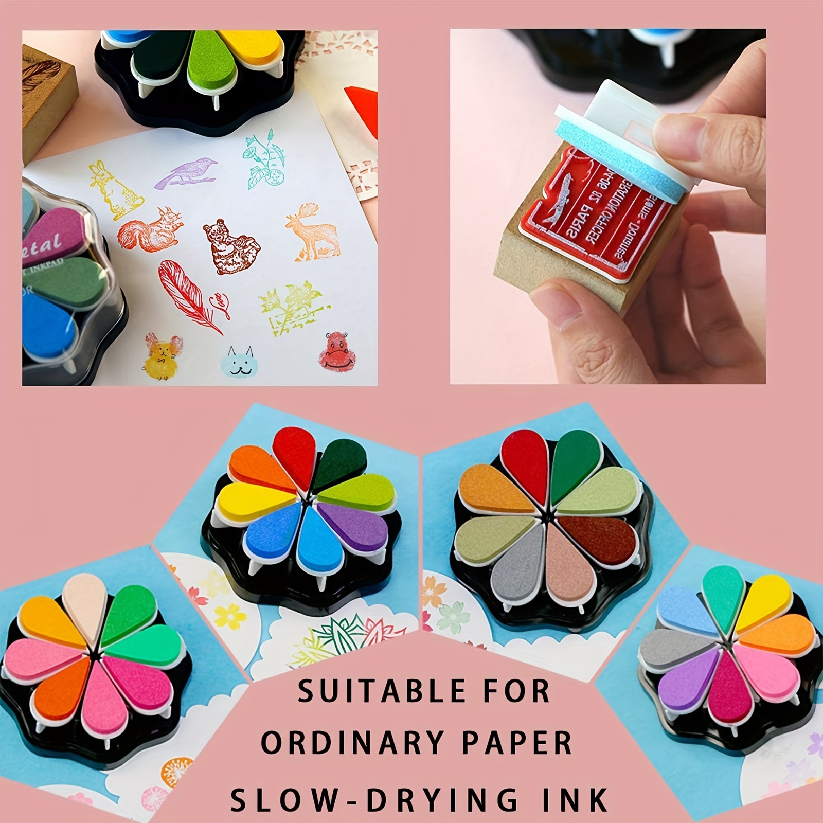 Craft Rainbow Finger Ink Pads Washable Diy Stamp Ink Pads For Rubber Stamps  Paper Scrapbooking Wood Fabric Best Gift For Kid