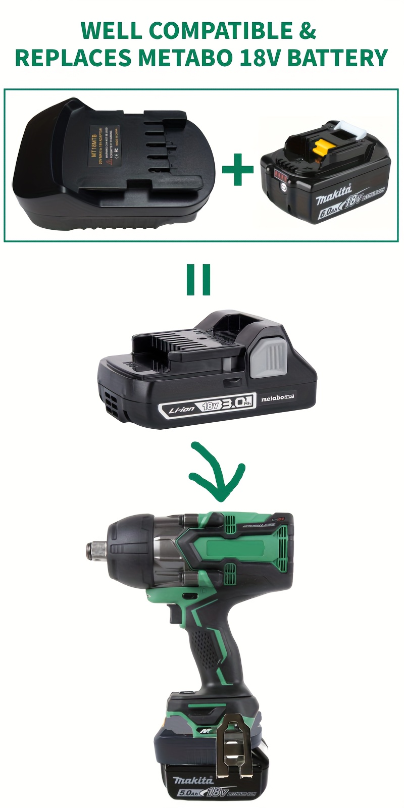 Metabo Adaptor 18v To AEG 18V Battery Adapter Converter Metabo Tools Adapter