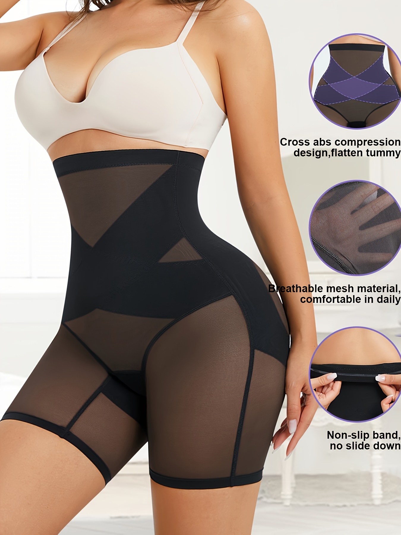 Womens Shapers Cross Compression Abs Booty High Waisted Shaper
