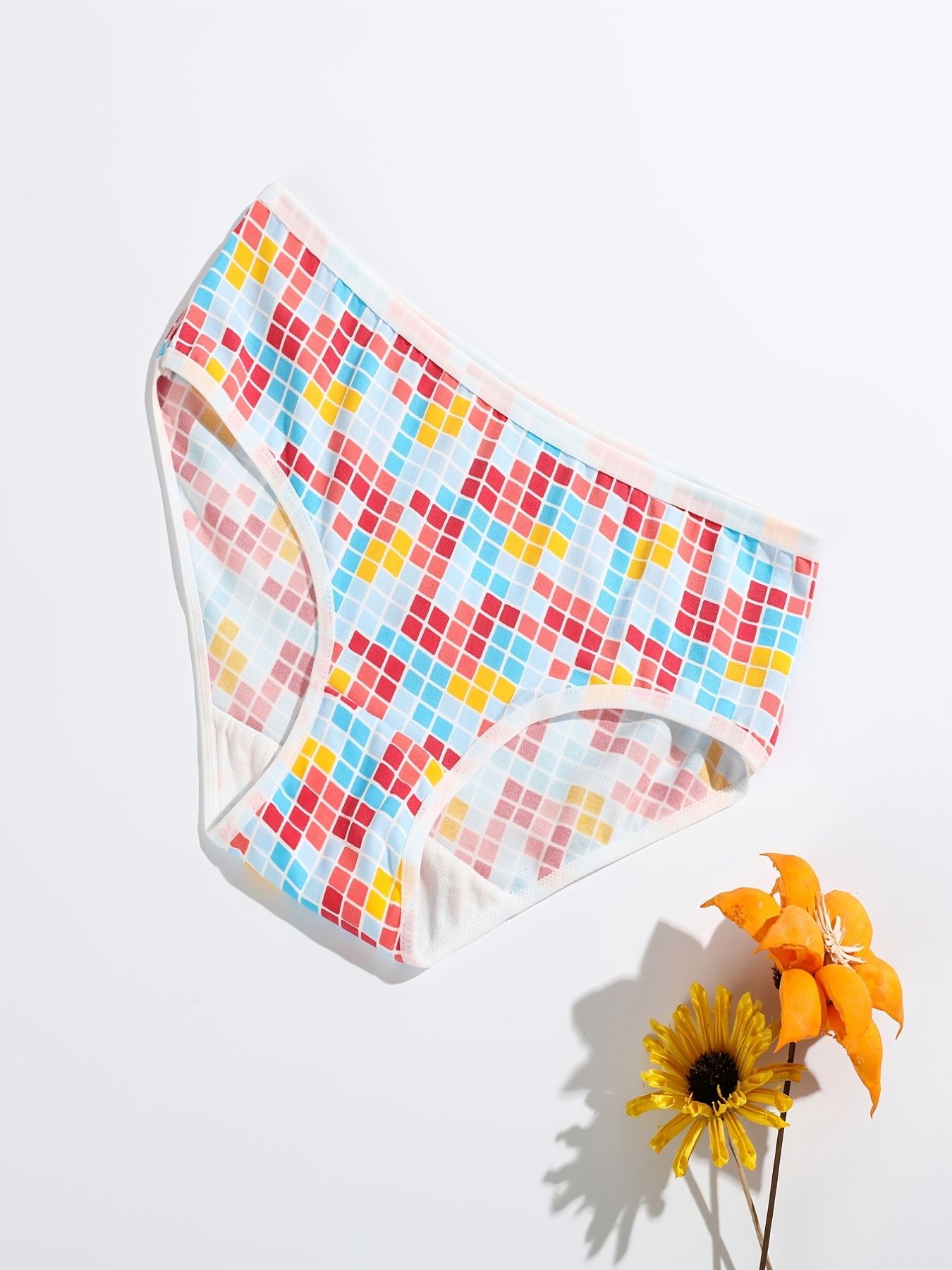 Cute Soft Panties Mixed Pattern Colorful Pantis Pack Women's