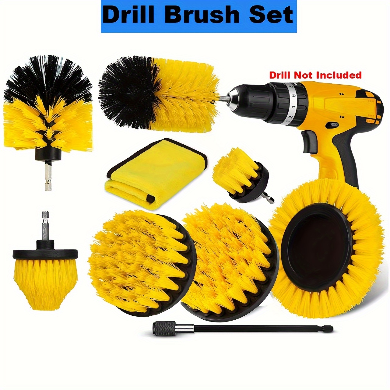 Shower Cleaner Drill Brush Set Drill Cleaning Brush Attachment Set Grout Brush  Drill Attachment Scrub Brush Drill Brush Power Scrubber 