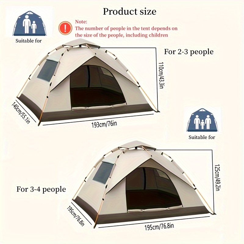 Camping Tent Portable Durable Outdoor Tent Easy To Set Up Waterproof Two  Specifications Are Available 2 Windows And 2 Ground Vents Camping Accessory  - Sports & Outdoors - Temu Germany