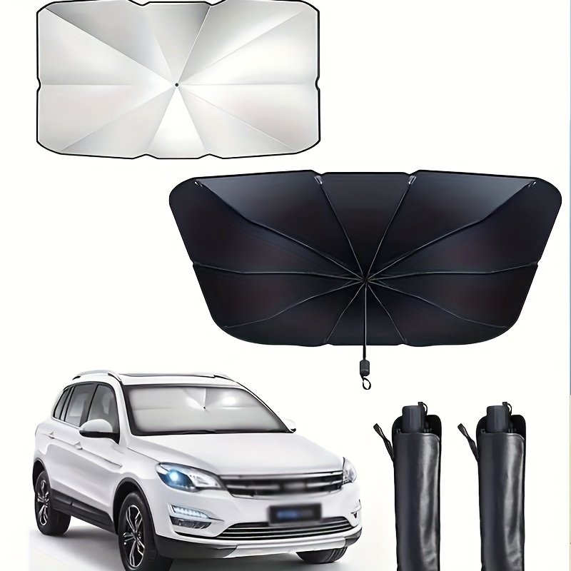 Parasol para parabrisas delantero de coche, parasol para parabrisas de coche,  parasol plegable para parabrisas de coche, se adapta a varios tamaños (56'  x 31')