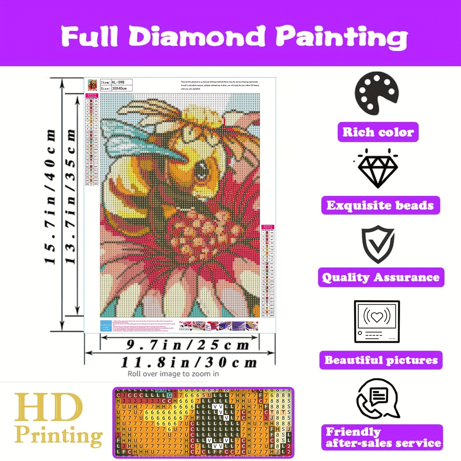 The Bees Kit Adult Beginner Round Full Diamond 5d Diy Diamond Art Kit  Diamond Painting Kit Flower Picture Art Wall Decor - Temu