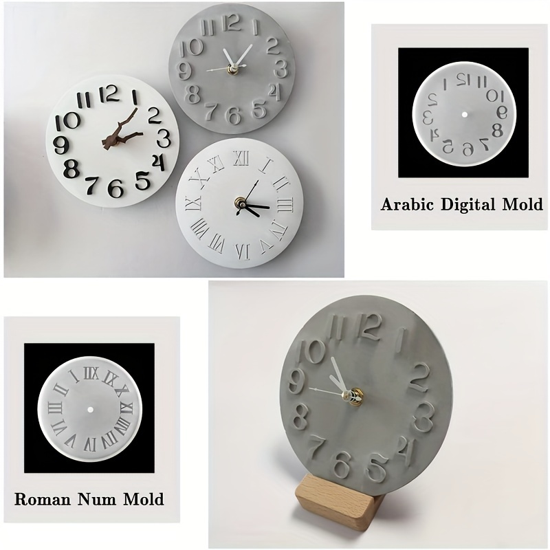 Resin Clock Mold Roman Numerals Clock Silicone Mold for Epoxy Resin DIY -   Canada