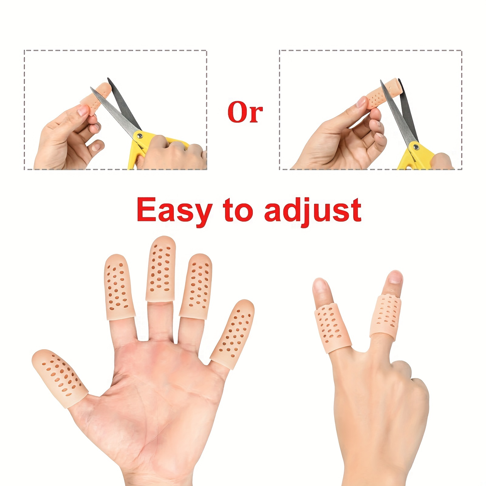 12pcs Gel Finger Cots Silicone Finger Protectors, Breathable
