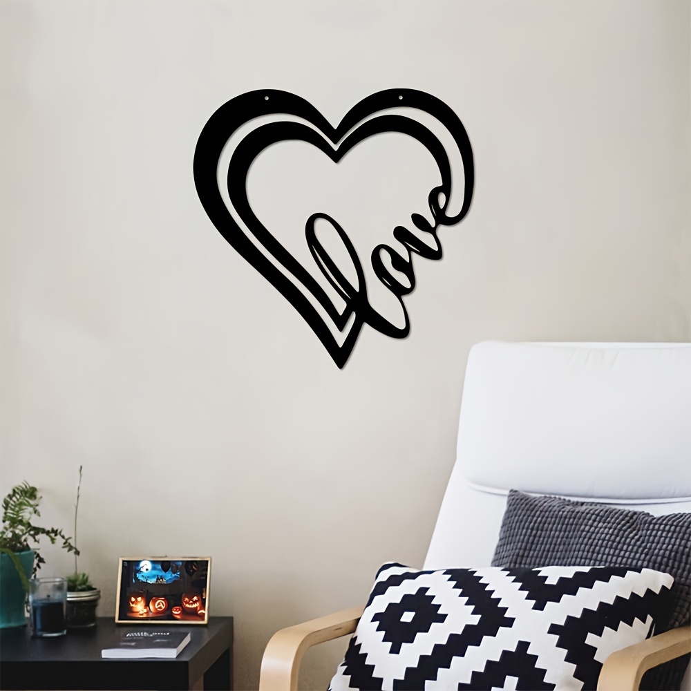 Heart Shape Letter Love Combination Metal Wall Sign Wall Art - Temu