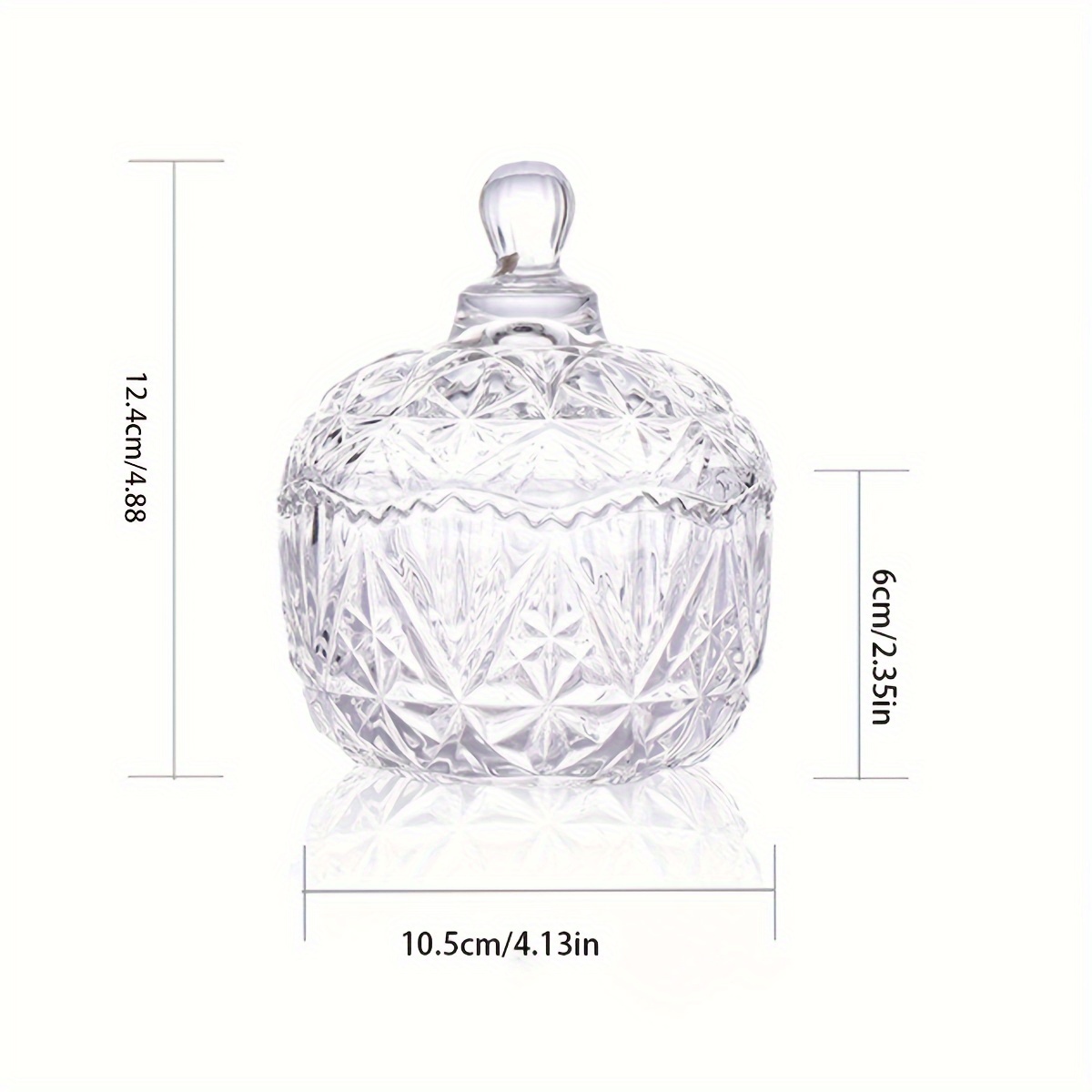 Transparent Glass Crown Gypsophila Storage Jar Candy Jar Lid - Temu