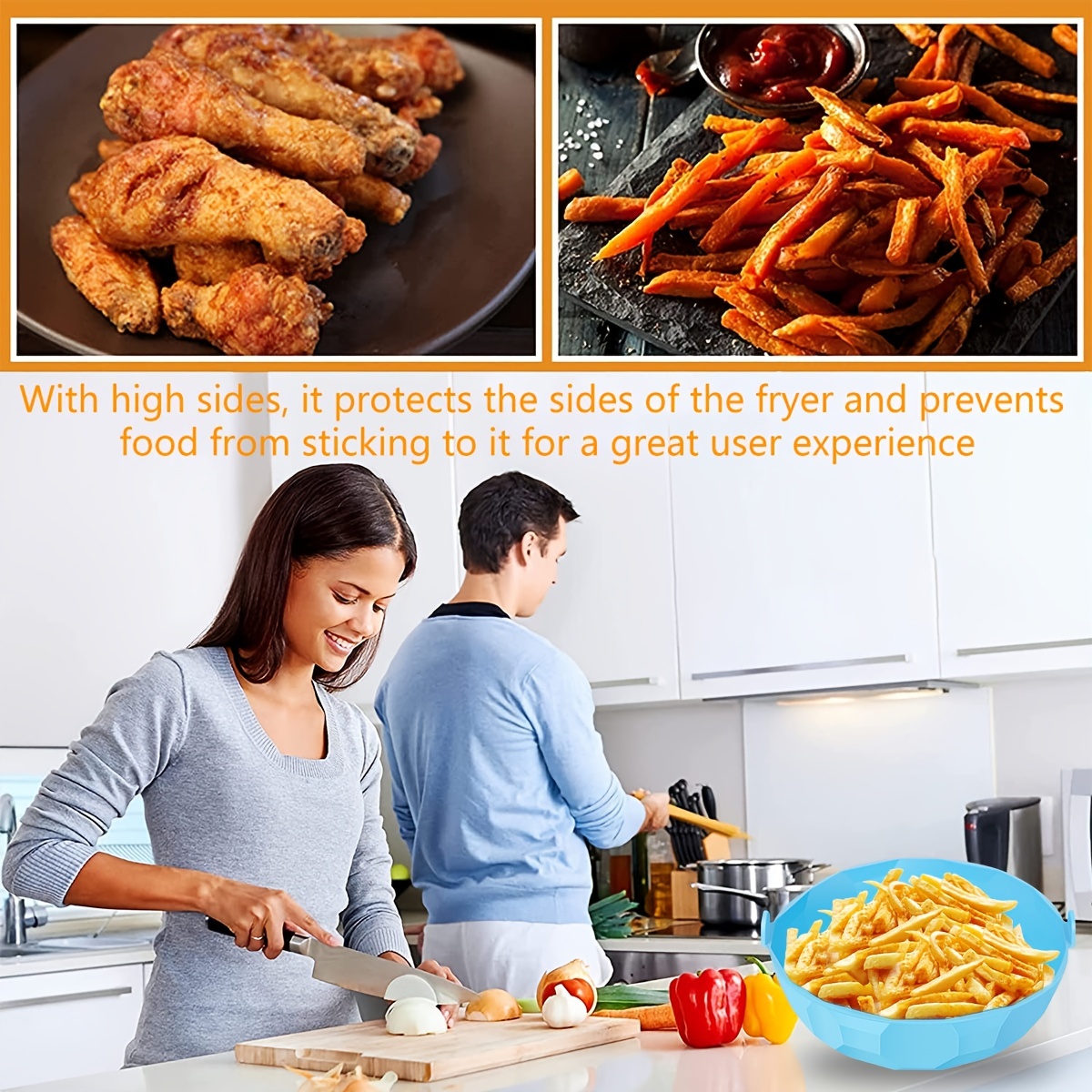 2x Reusable Silicone Air Fryer Liners