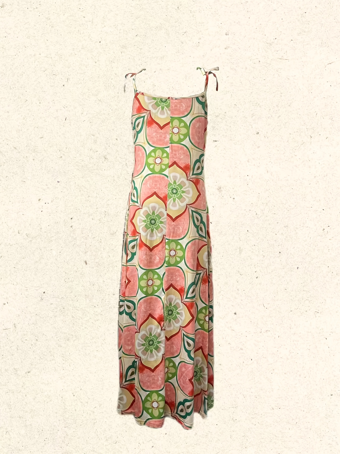 abstract print maxi dress boho spaghetti strap vacation dress womens clothing