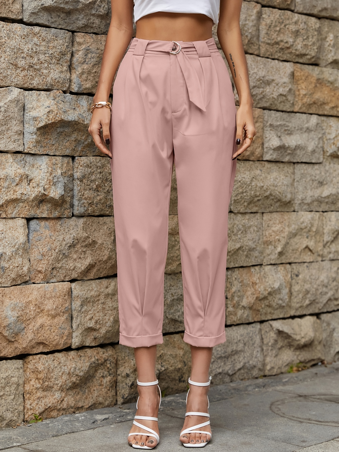 Pantalones Pantalona de mujer con cintura alta de bolsillo a la moda ¡Envío  estupendo hermoso! 0000555 Deng Xun unisex