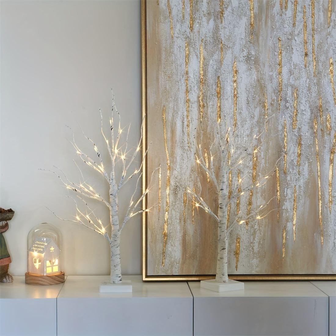 1pc Decorazioni Natalizie Albero Betulla Luci Led Bianco - Temu Italy