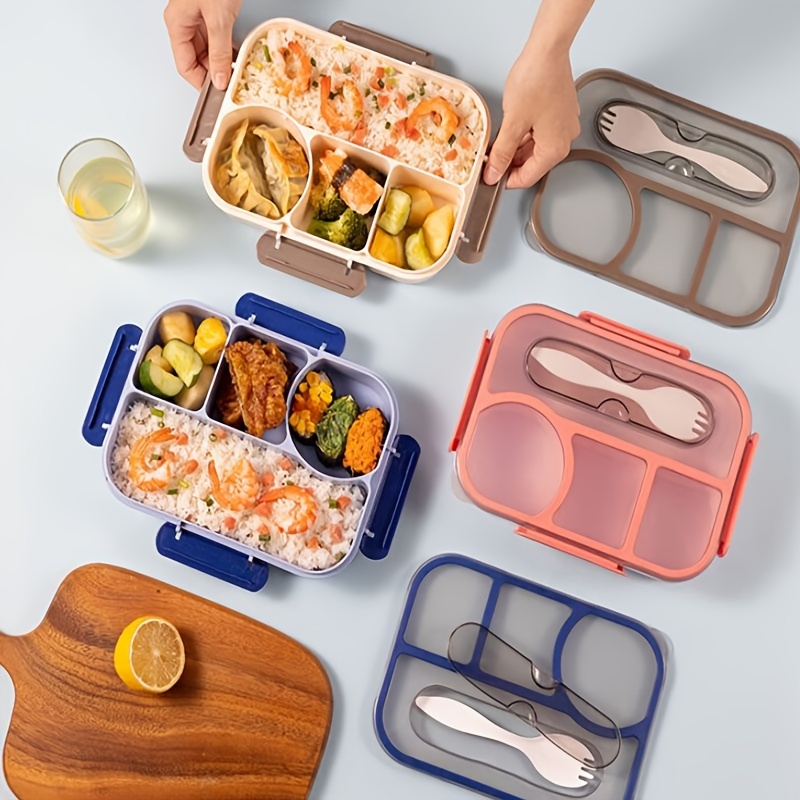 Snack Container With 4 Compartments Divided Bento Lunch Box - Temu